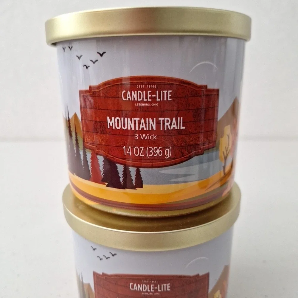 Candle Lite Mountain Trail 3 Wick Candle Essential Oils 14 Oz Long Burn